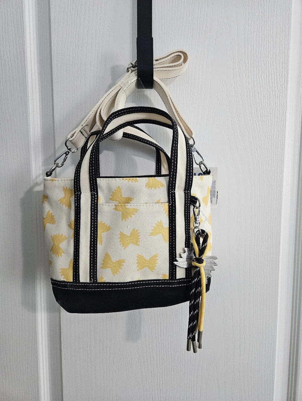 Cee Klein Canvas Pasta Motif Tote Bag NWT